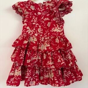 Doen kids Calliope Floral Red Kids Dress